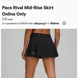Lululemon Pace Rival Mid Rise long 13.5 inches Sz 4